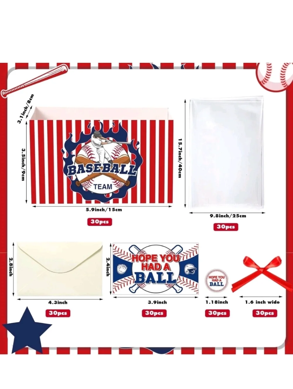 Baseball Theme Party supplies 180 Pc set